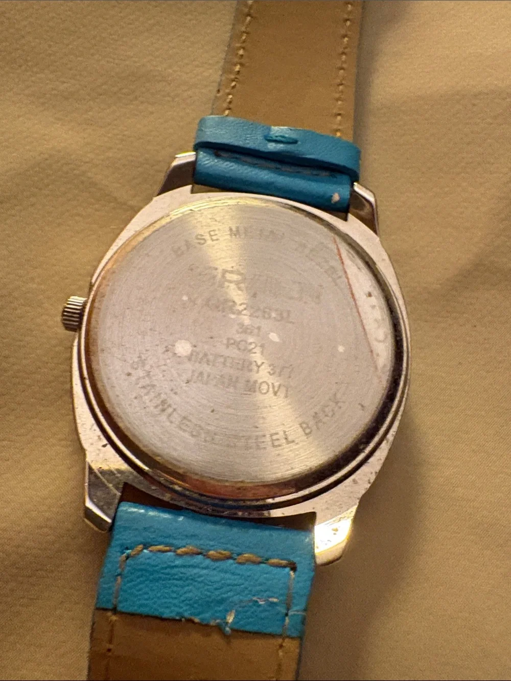 Women's Blue Leather Strap Quartz Watch